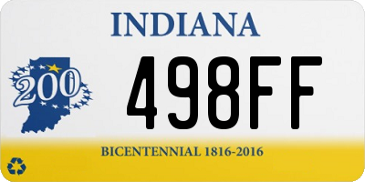 IN license plate 498FF