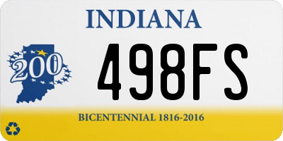 IN license plate 498FS