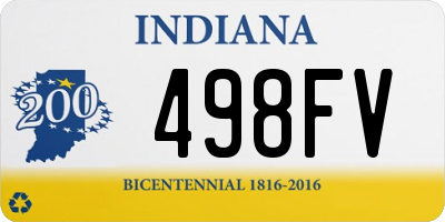 IN license plate 498FV