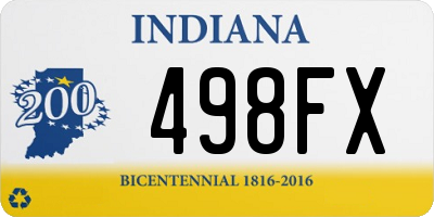 IN license plate 498FX