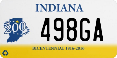 IN license plate 498GA