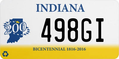 IN license plate 498GI