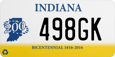 IN license plate 498GK