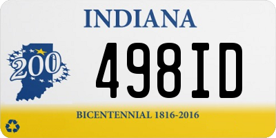 IN license plate 498ID