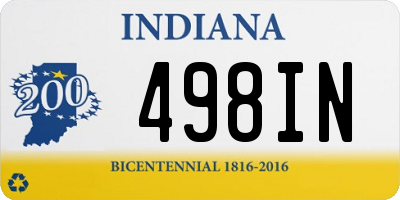 IN license plate 498IN