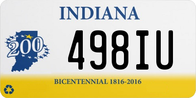 IN license plate 498IU