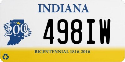 IN license plate 498IW