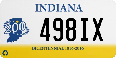 IN license plate 498IX