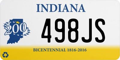 IN license plate 498JS