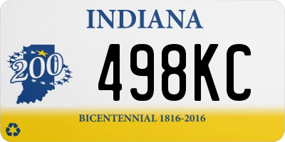 IN license plate 498KC