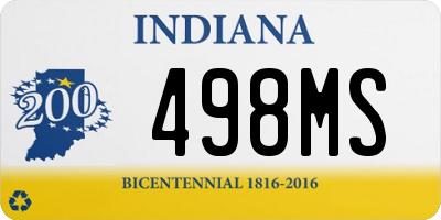 IN license plate 498MS