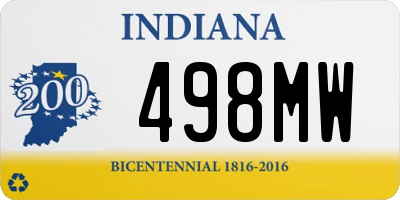 IN license plate 498MW