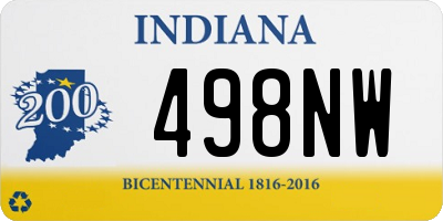 IN license plate 498NW