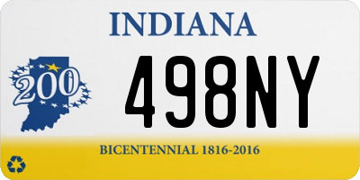 IN license plate 498NY