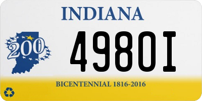 IN license plate 498OI