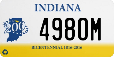 IN license plate 498OM