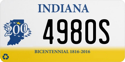 IN license plate 498OS