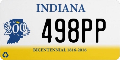 IN license plate 498PP