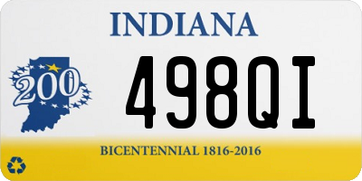 IN license plate 498QI