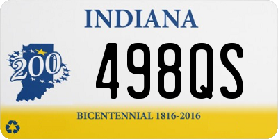 IN license plate 498QS