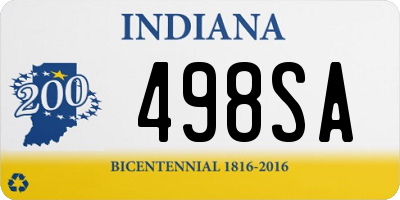 IN license plate 498SA