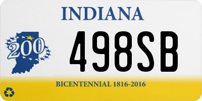 IN license plate 498SB