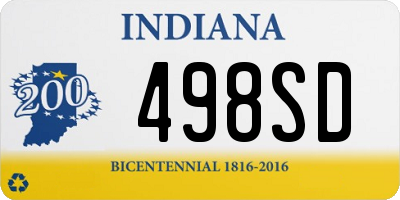 IN license plate 498SD