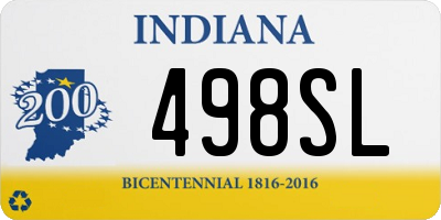 IN license plate 498SL