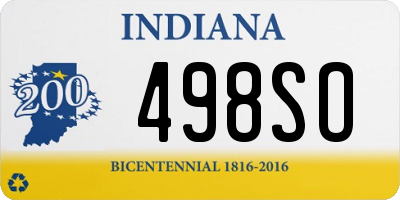 IN license plate 498SO