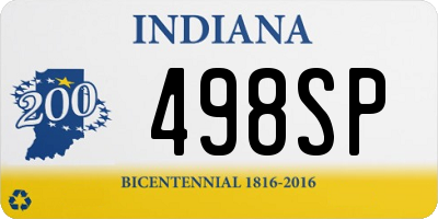 IN license plate 498SP