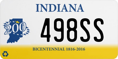 IN license plate 498SS