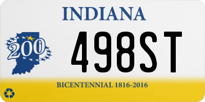 IN license plate 498ST