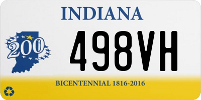 IN license plate 498VH
