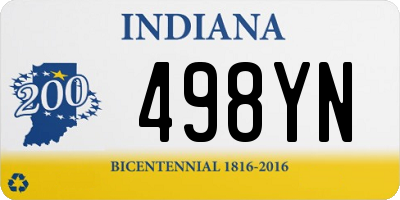 IN license plate 498YN