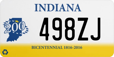 IN license plate 498ZJ