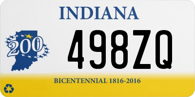 IN license plate 498ZQ