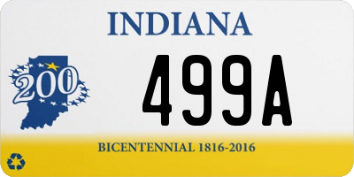 IN license plate 499A