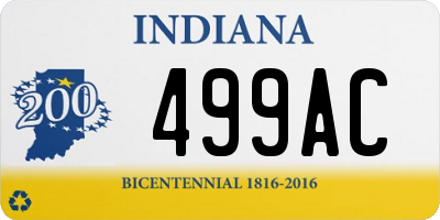 IN license plate 499AC