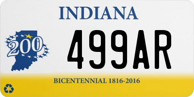 IN license plate 499AR