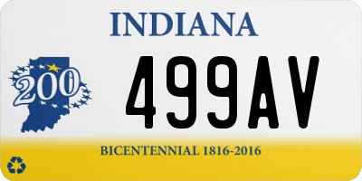 IN license plate 499AV