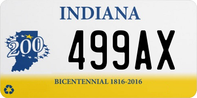 IN license plate 499AX