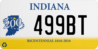 IN license plate 499BT