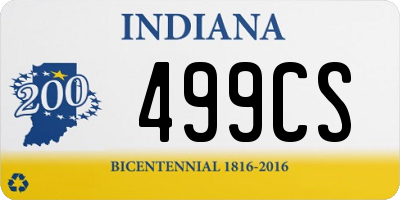 IN license plate 499CS