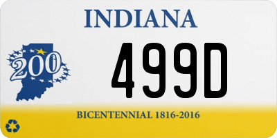 IN license plate 499D