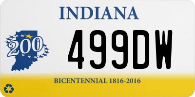 IN license plate 499DW