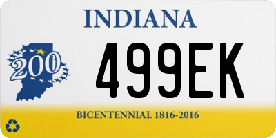 IN license plate 499EK