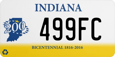 IN license plate 499FC