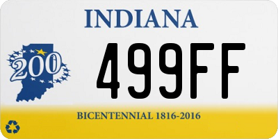 IN license plate 499FF