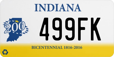 IN license plate 499FK