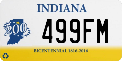 IN license plate 499FM